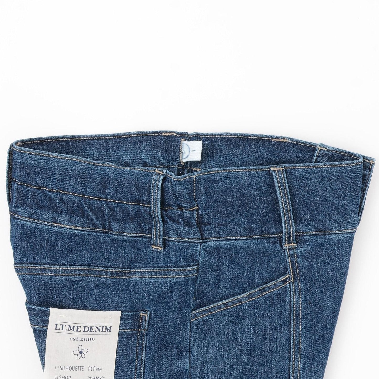 【磨毛】【彈力】修身喇叭牛仔褲