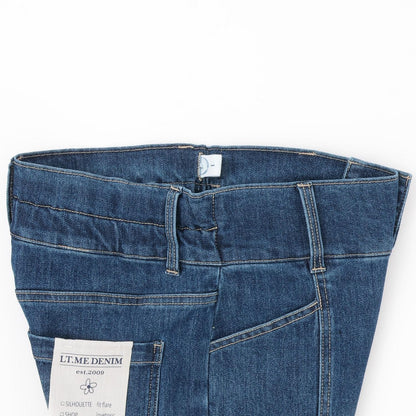 【磨毛】【彈力】修身喇叭牛仔褲