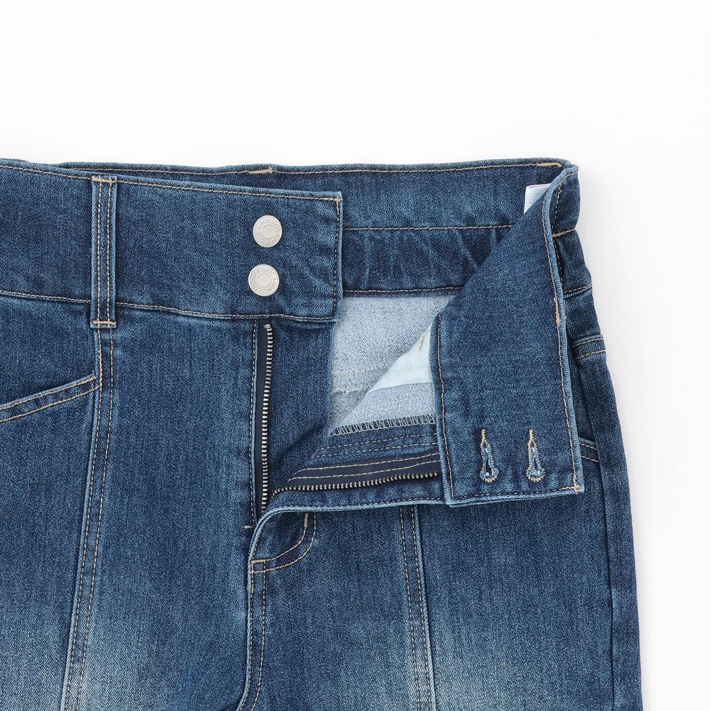 【磨毛】【彈力】修身喇叭牛仔褲