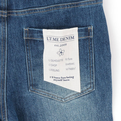 【磨毛】【彈力】修身喇叭牛仔褲