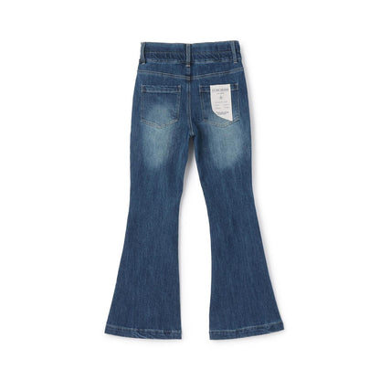 【磨毛】【彈力】修身喇叭牛仔褲