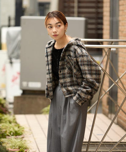 連帽加厚法蘭絨襯衫夾克