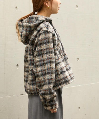 連帽加厚法蘭絨襯衫夾克