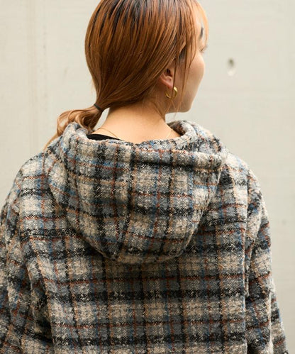 連帽加厚法蘭絨襯衫夾克