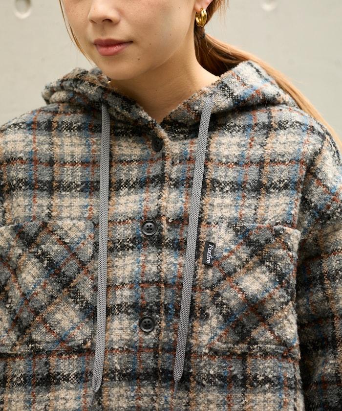 連帽加厚法蘭絨襯衫夾克