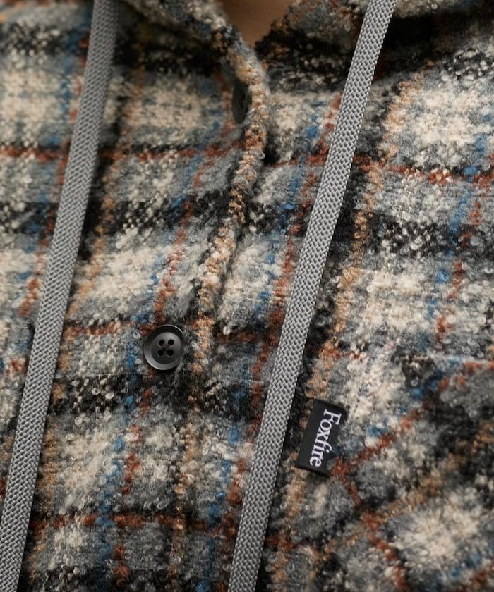 連帽加厚法蘭絨襯衫夾克