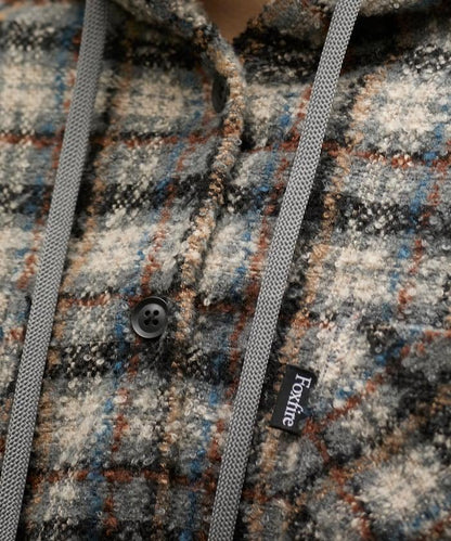 連帽加厚法蘭絨襯衫夾克