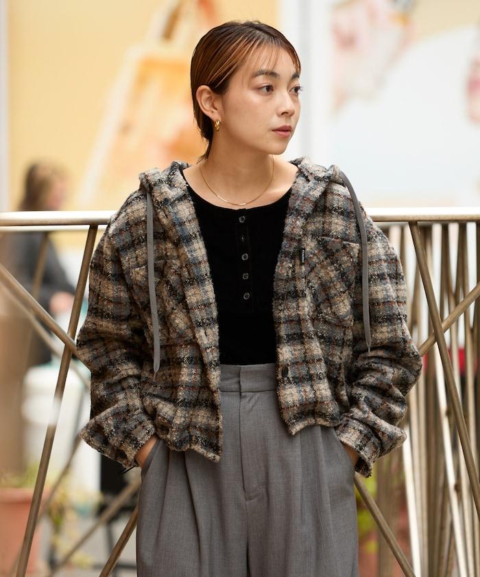 連帽加厚法蘭絨襯衫夾克