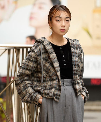 連帽加厚法蘭絨襯衫夾克