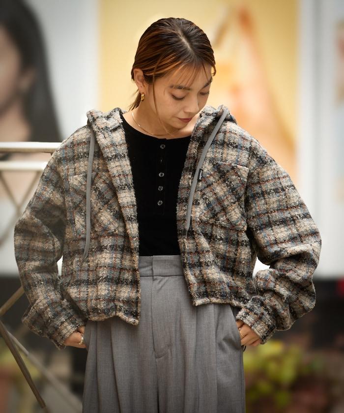 連帽加厚法蘭絨襯衫夾克