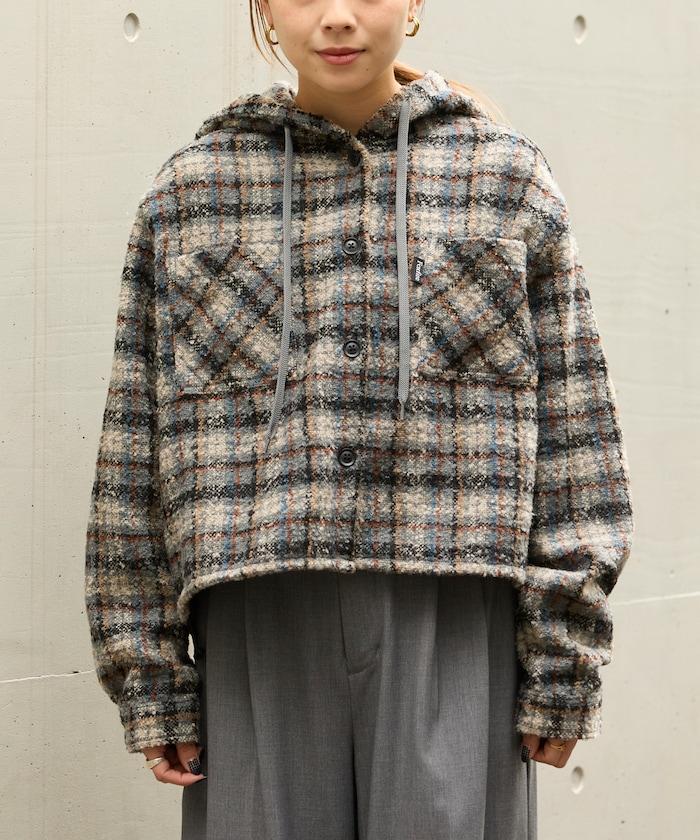 連帽加厚法蘭絨襯衫夾克