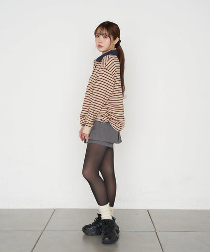 條紋翻領T恤