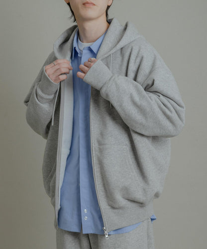 雙拉鍊連帽衛衣