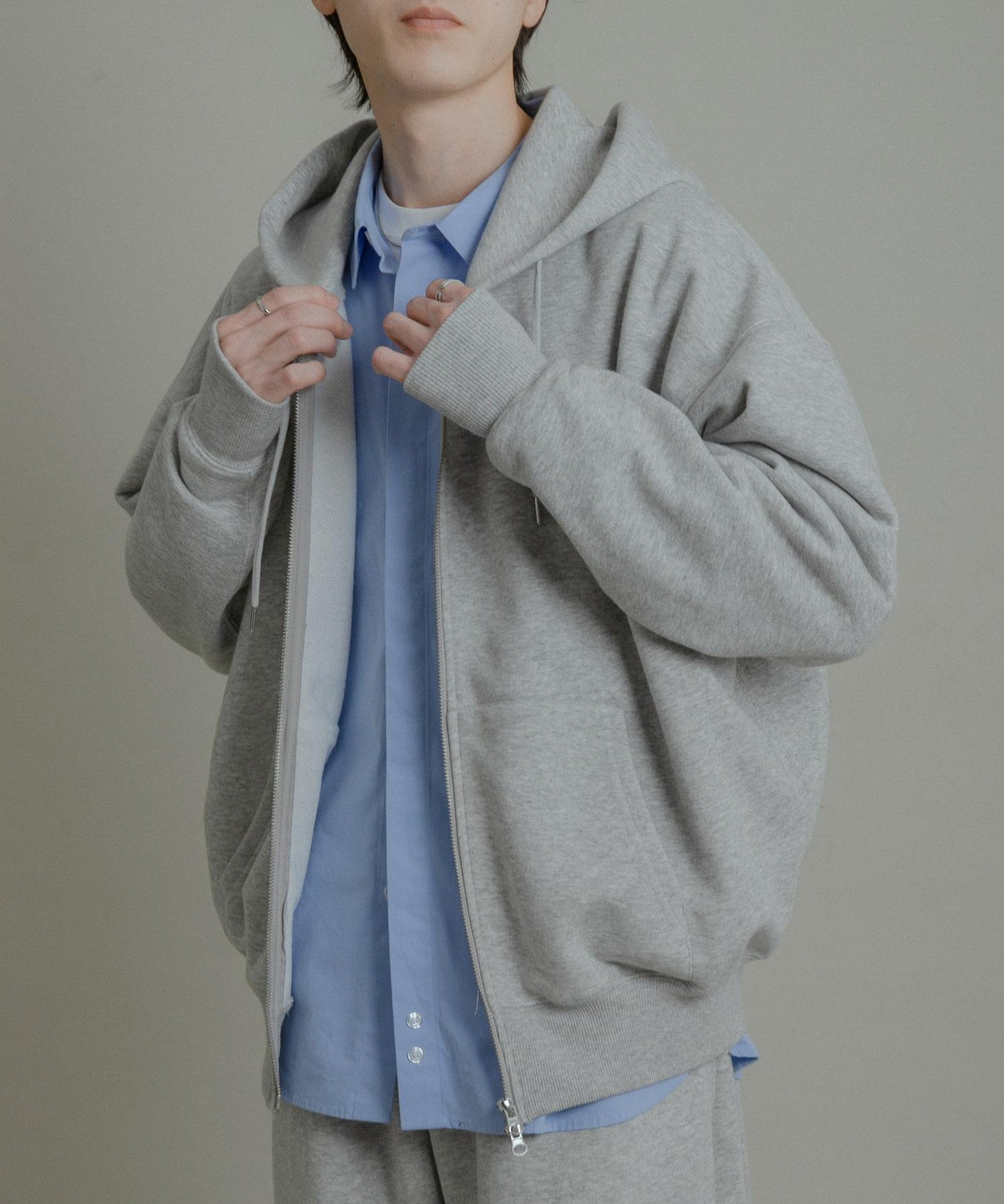 雙拉鍊連帽衛衣