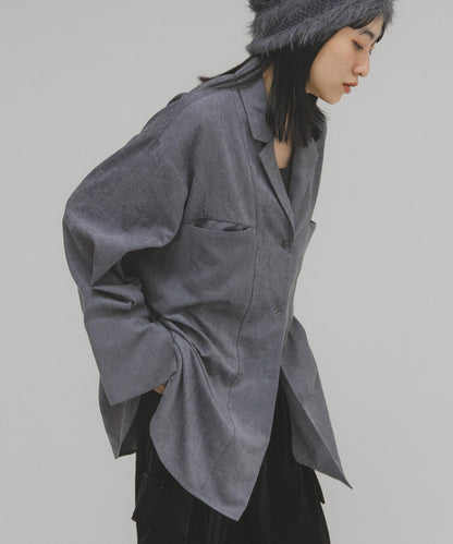 桃皮絨寬鬆襯衫