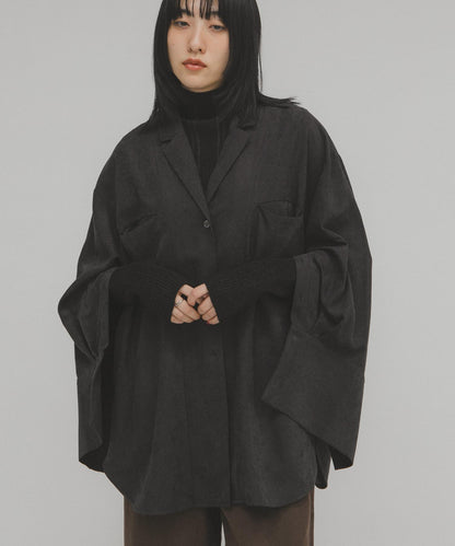 桃皮絨寬鬆襯衫