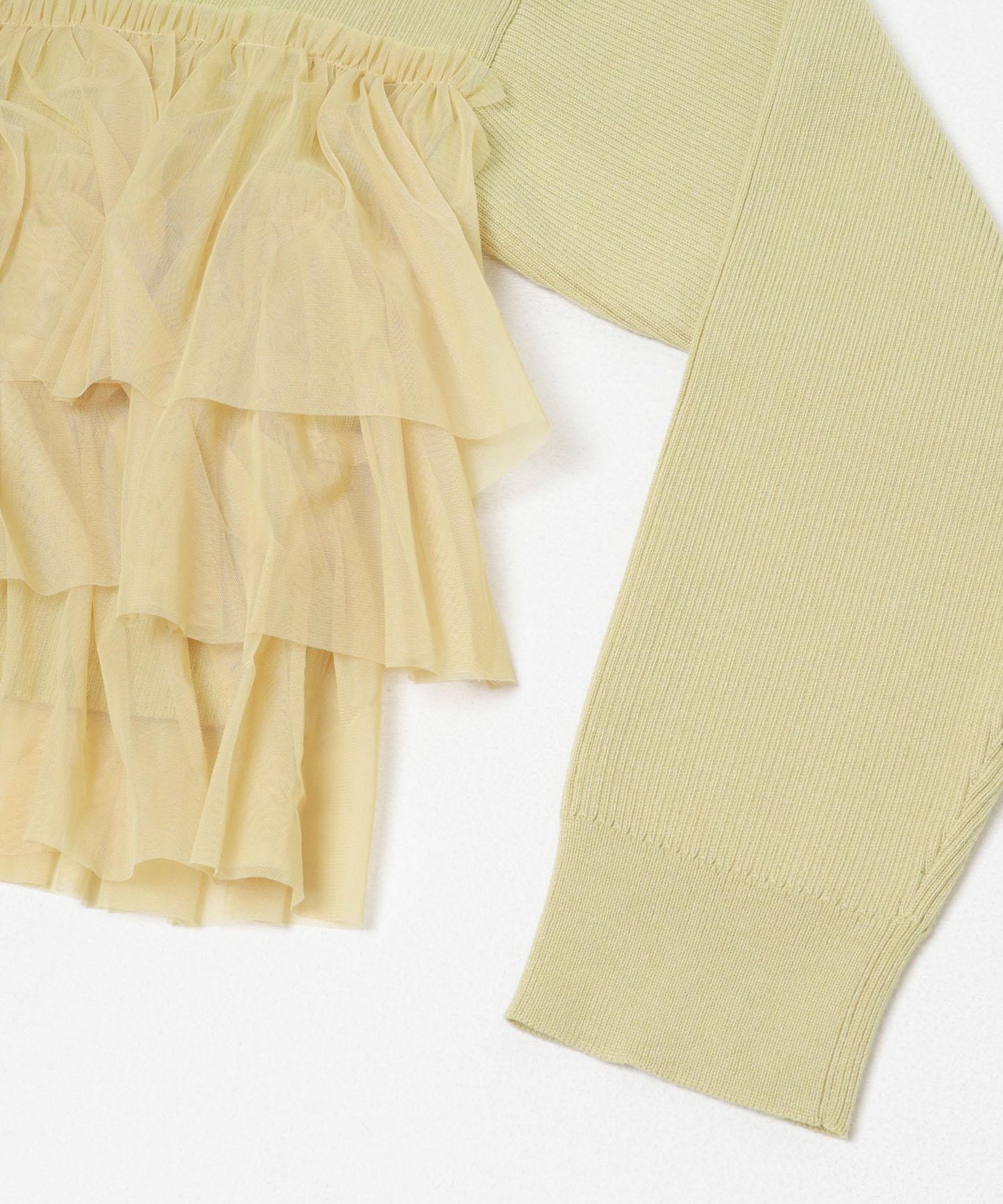 雙拉鍊荷葉邊針織開衫