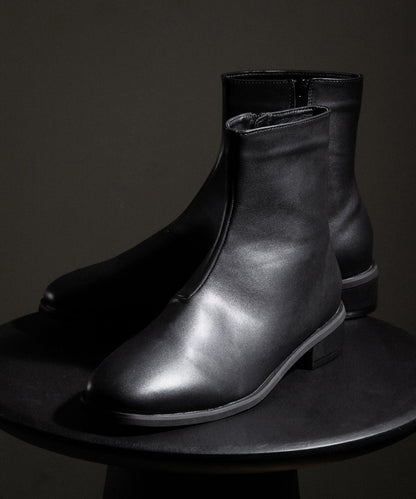 方頭側拉鍊樂福靴