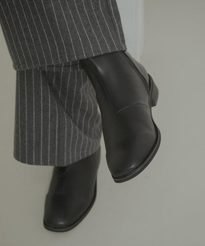 方頭側拉鍊樂福靴