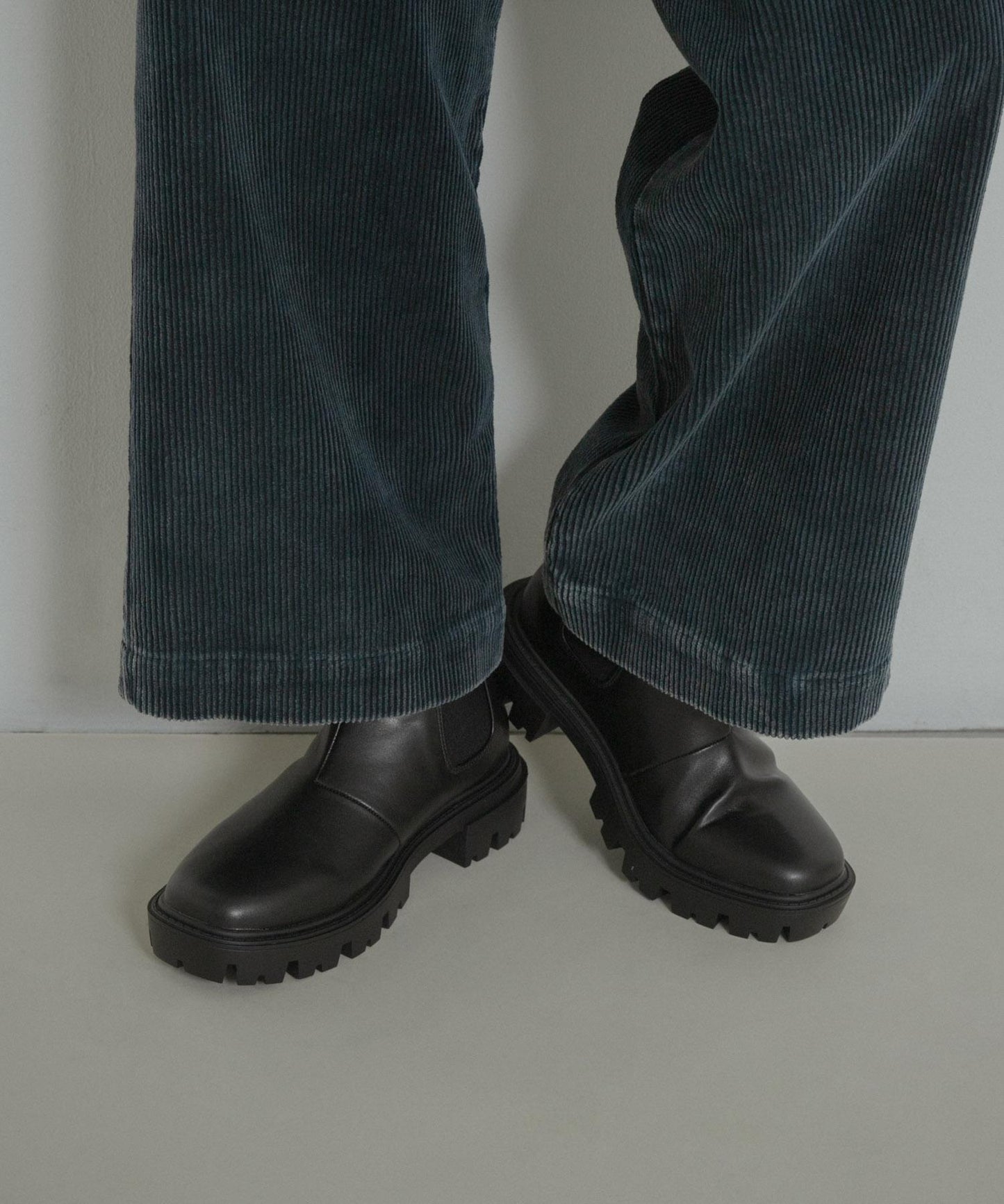 厚底側彈力靴