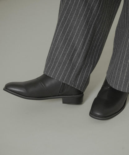 方頭側拉鍊樂福靴