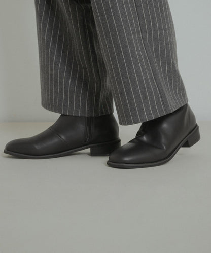 方頭側拉鍊樂福靴