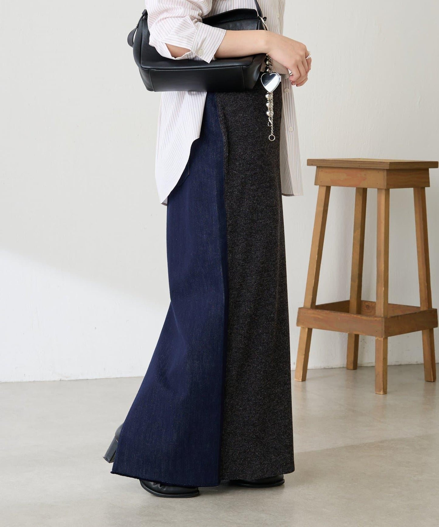 Q.anos 2層牛仔半身裙