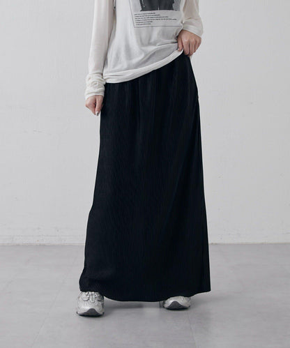 天鵝絨百褶修身半身裙