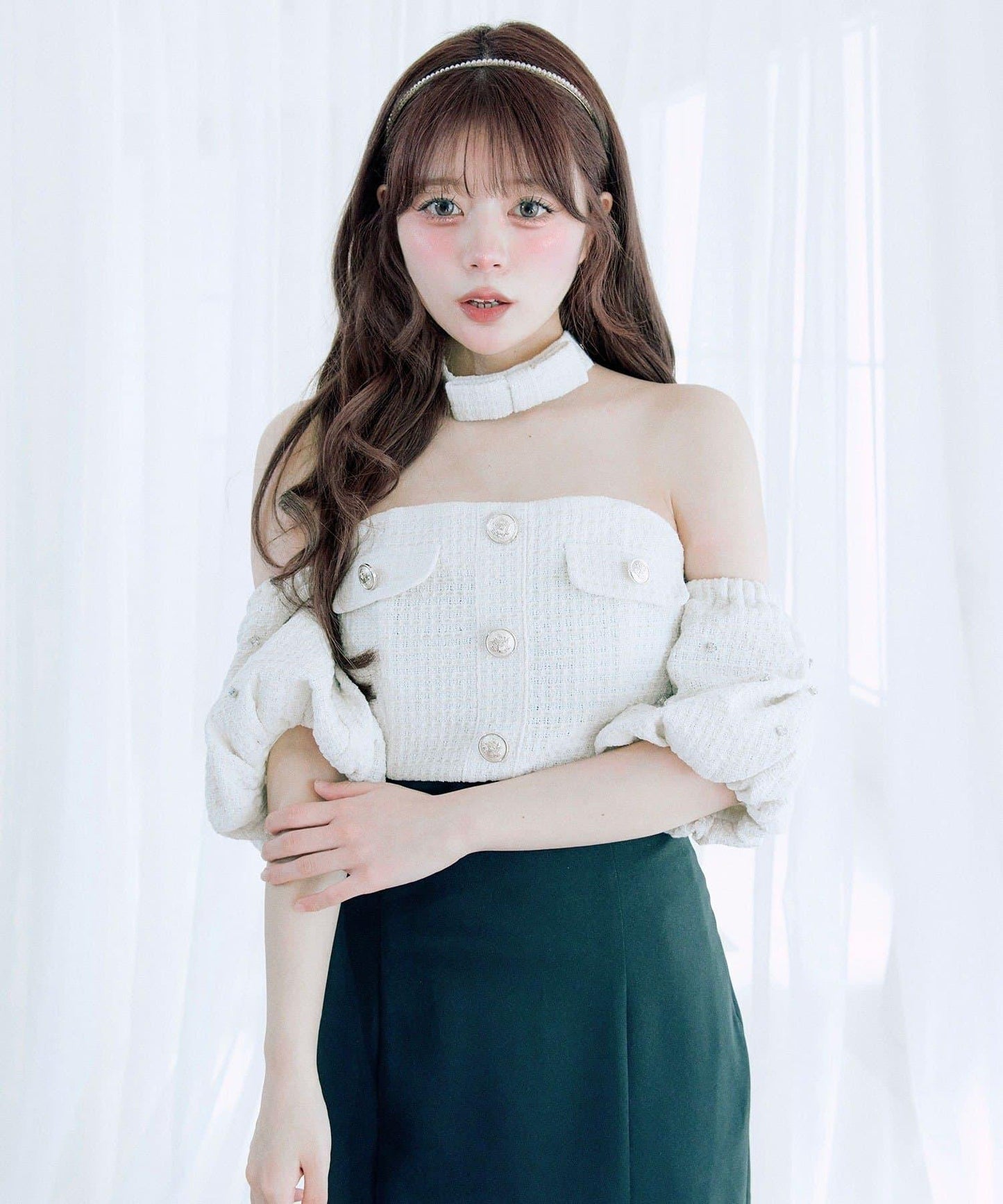 【Belle Charme】粗花呢美人魚連衣裙