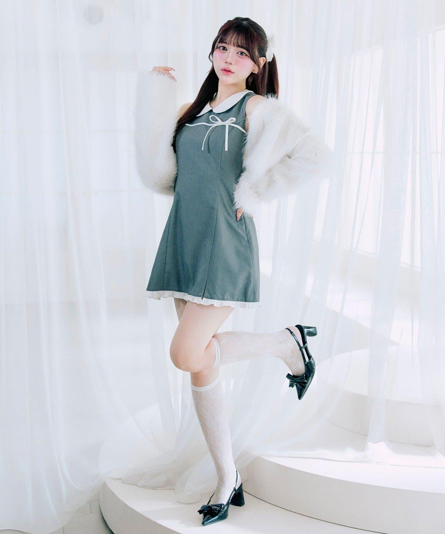 【Belle Charme】優雅短款仿毛皮披肩