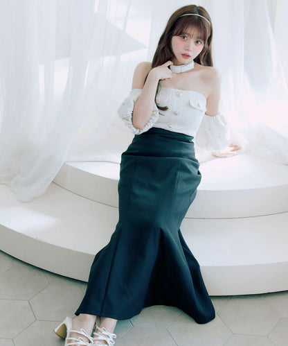 【Belle Charme】粗花呢美人魚連衣裙