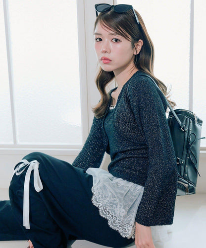 短外套荷葉邊吊帶套裝