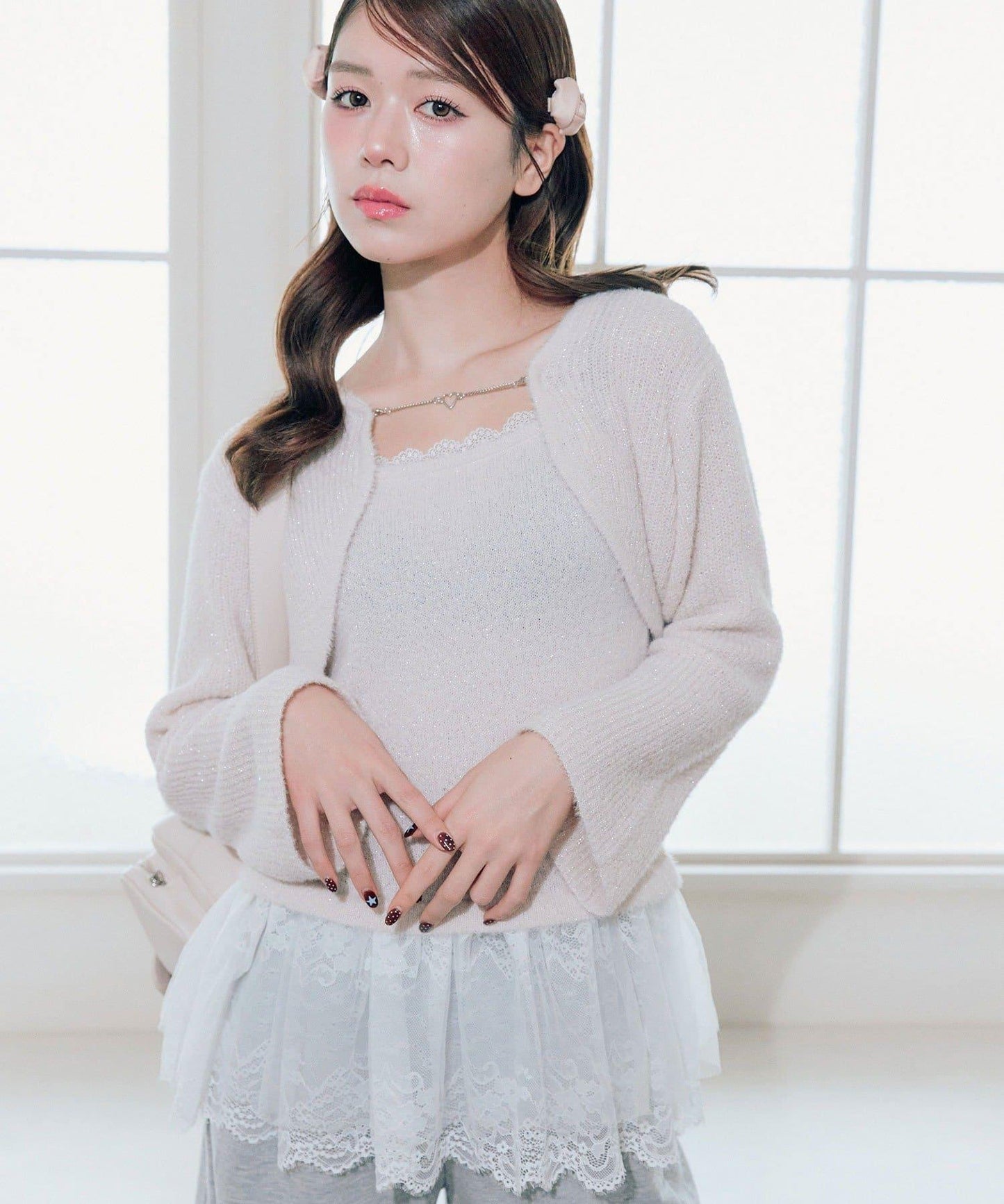 短外套荷葉邊吊帶套裝