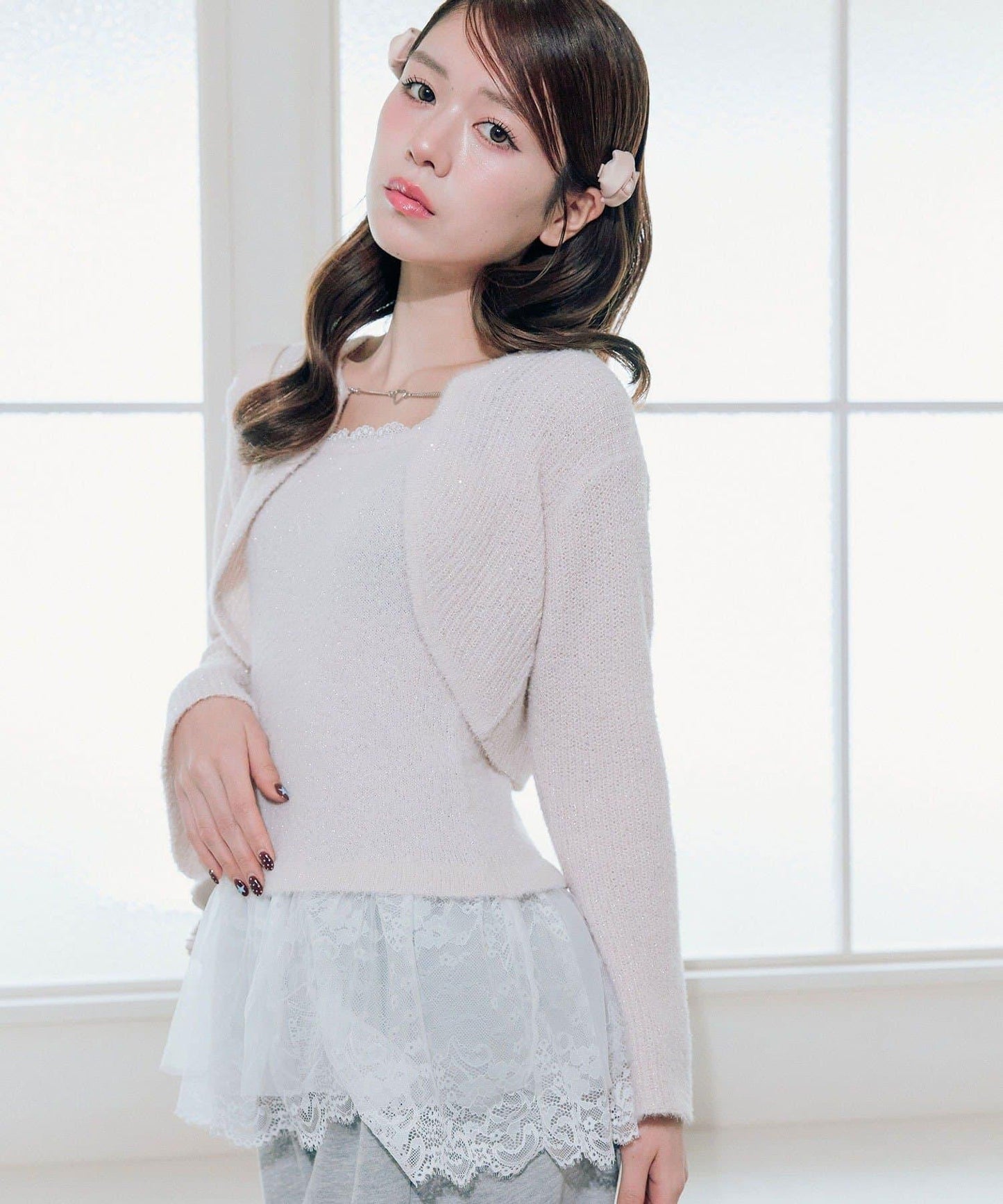 短外套荷葉邊吊帶套裝