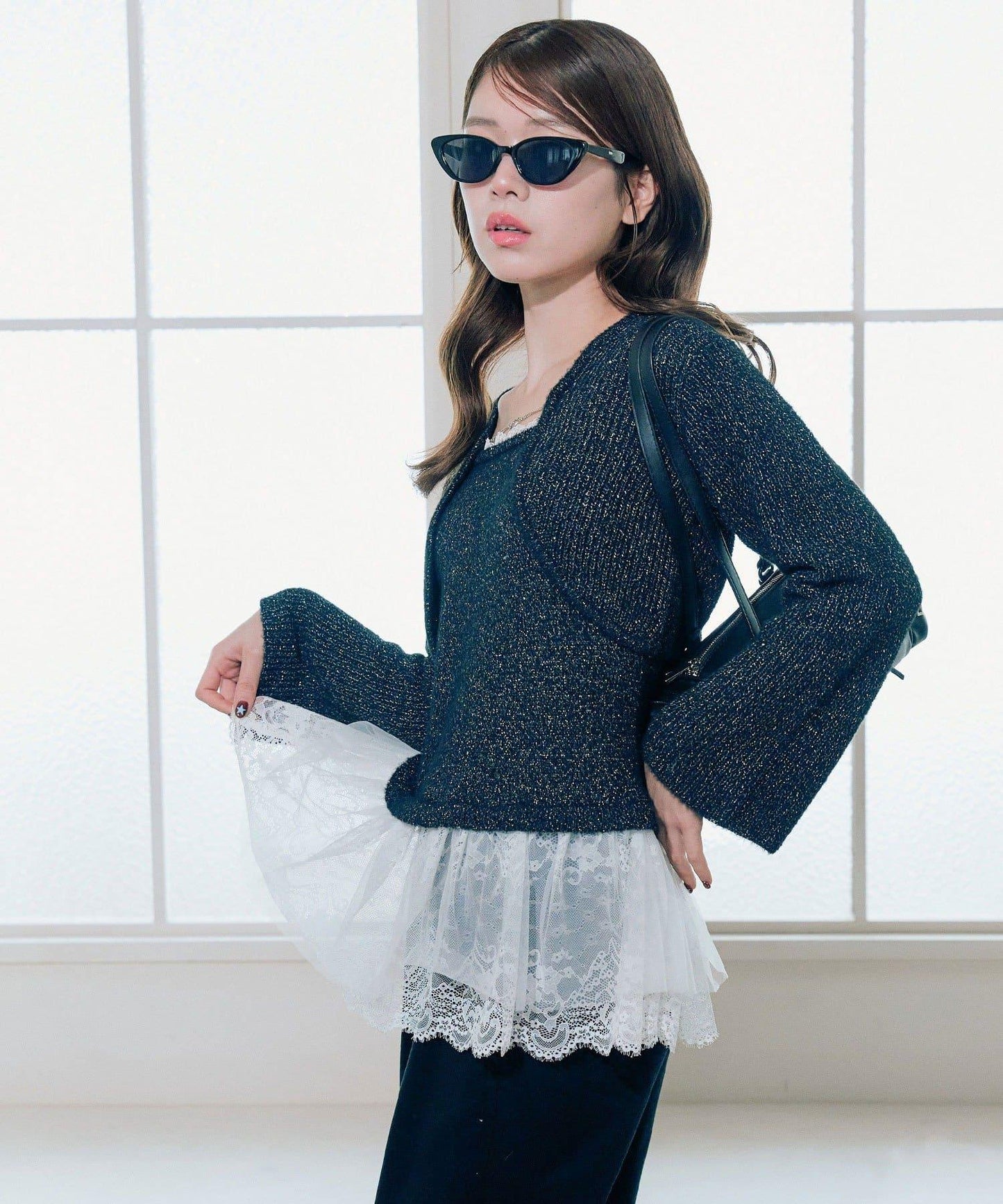 短外套荷葉邊吊帶套裝