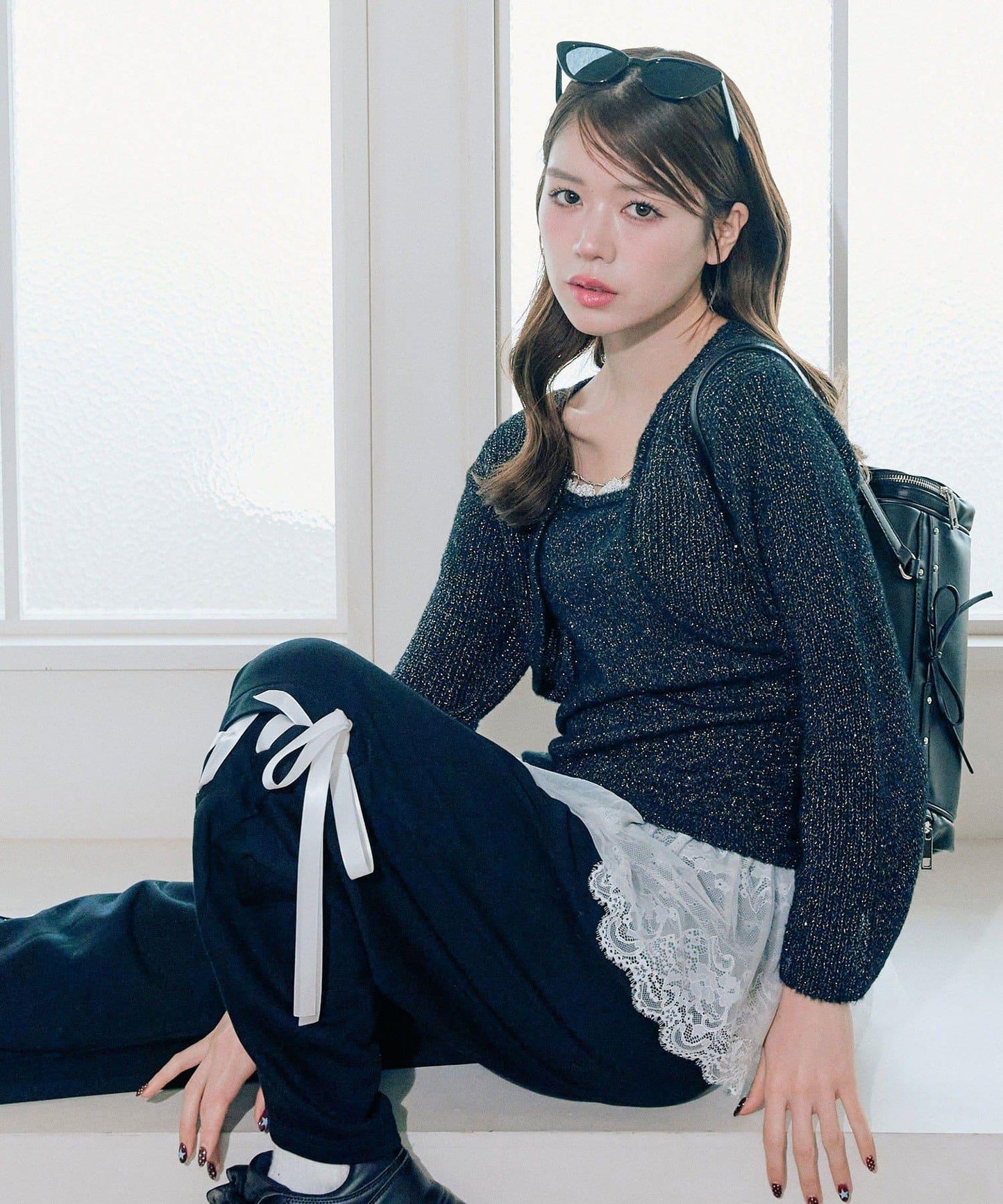 短外套荷葉邊吊帶套裝