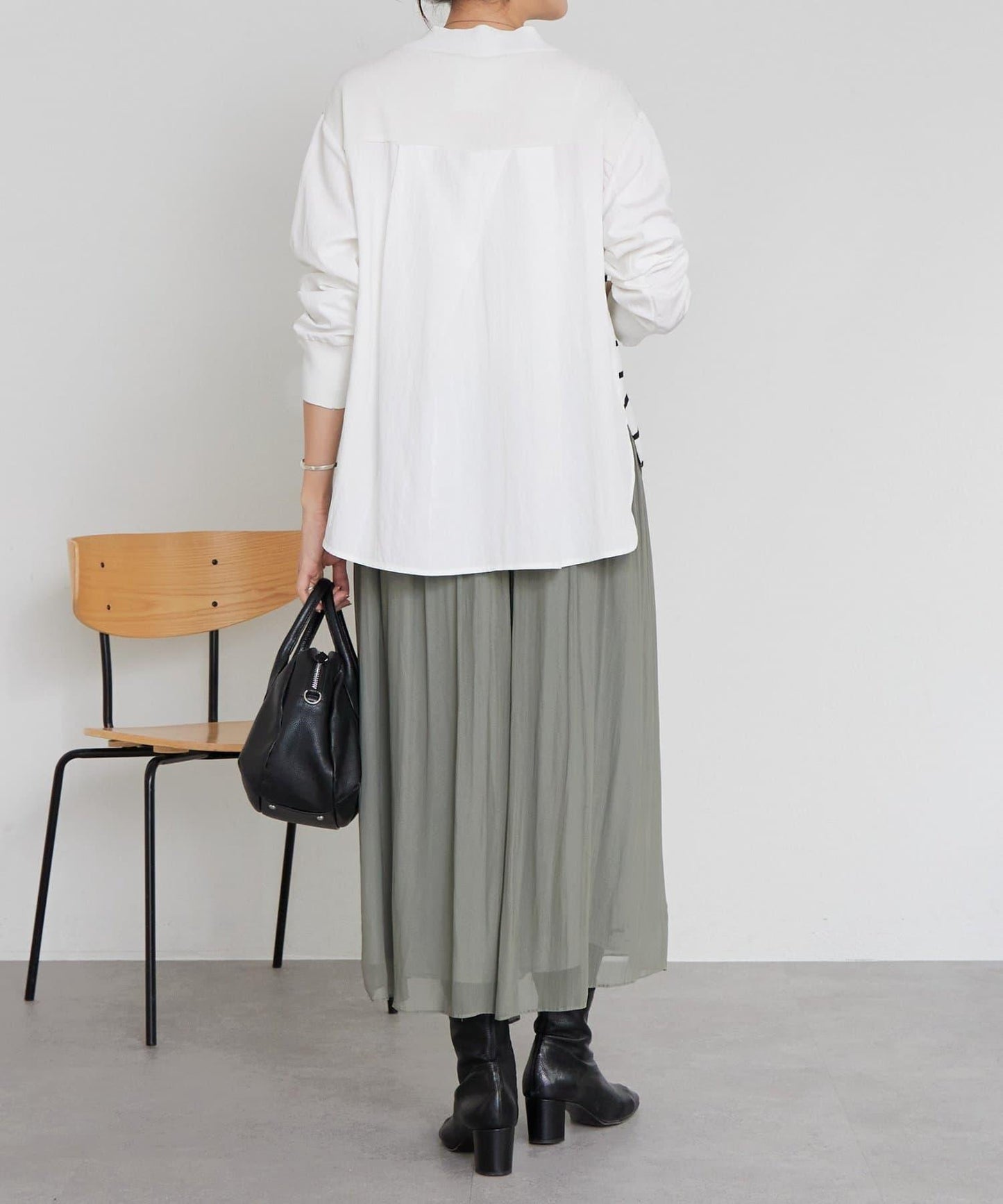 拼接針織條紋上衣