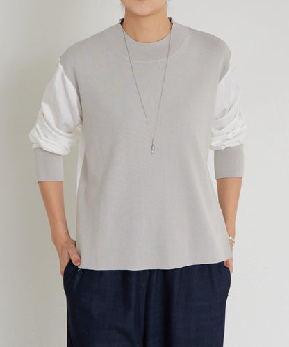 拼接針織條紋上衣