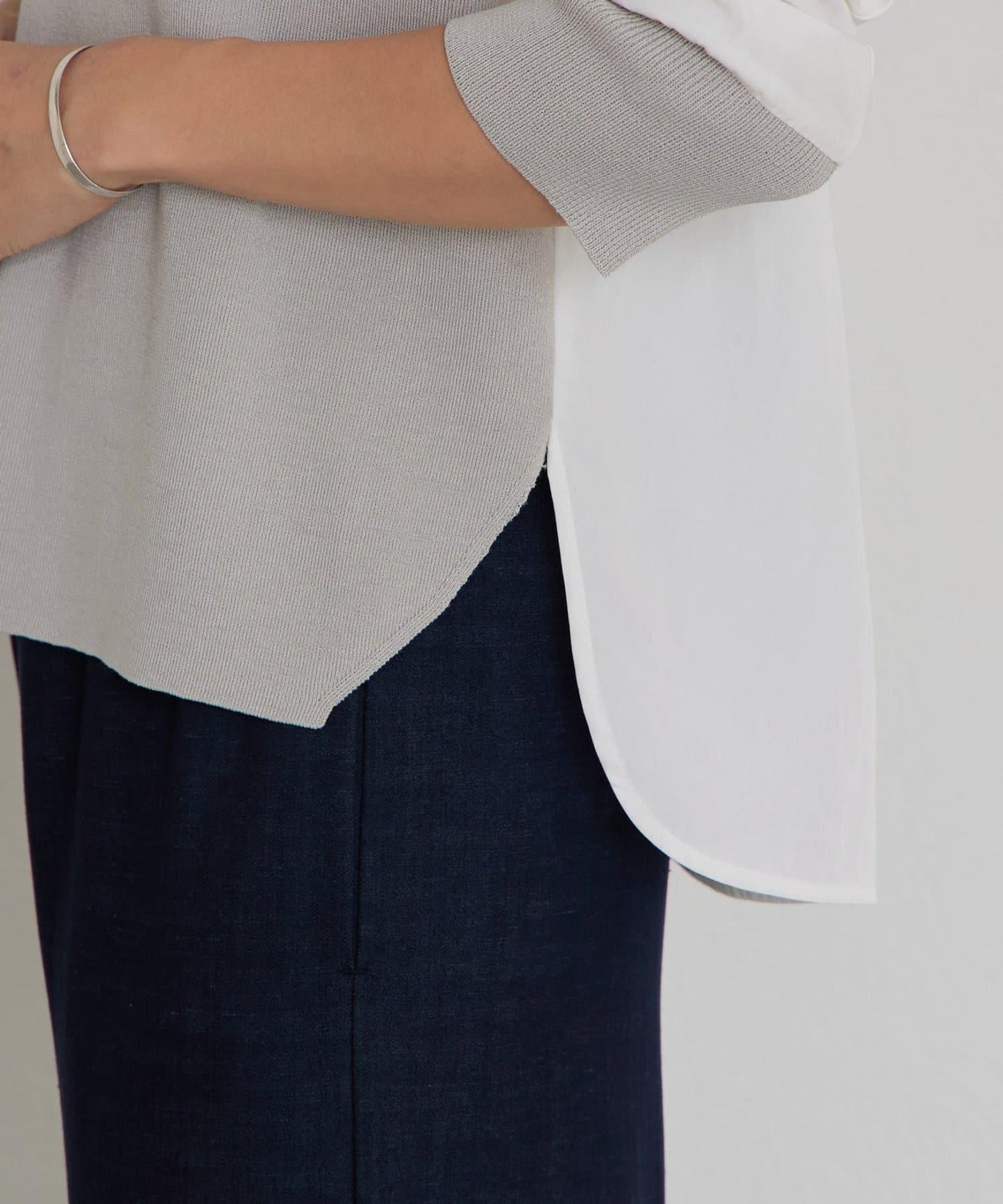 拼接針織條紋上衣