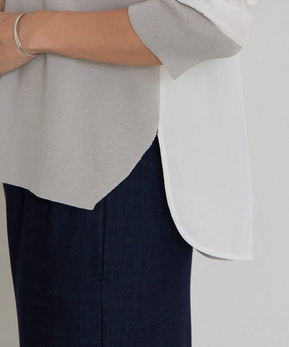 拼接針織條紋上衣