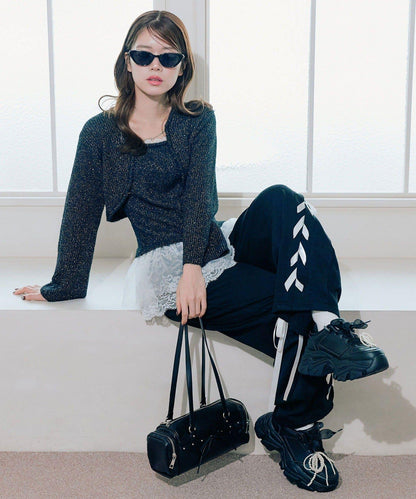 短外套荷葉邊吊帶套裝