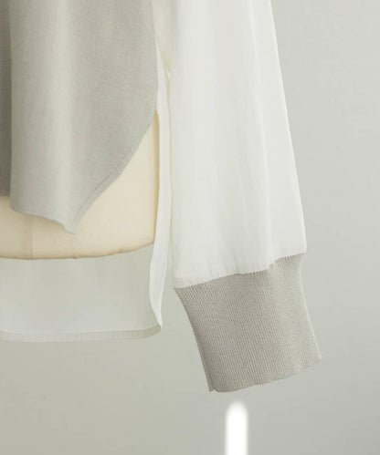 拼接針織條紋上衣