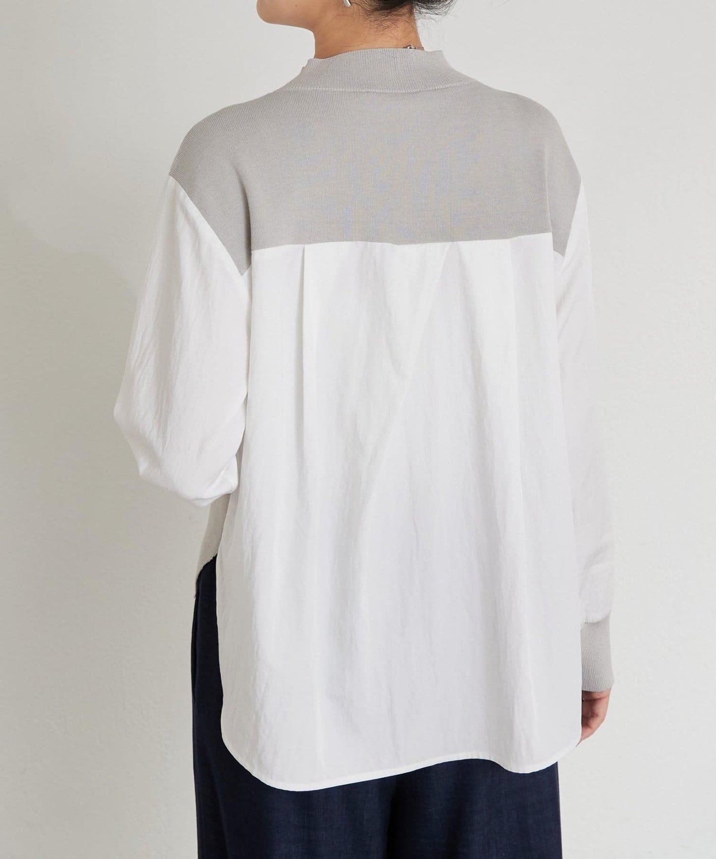 拼接針織條紋上衣