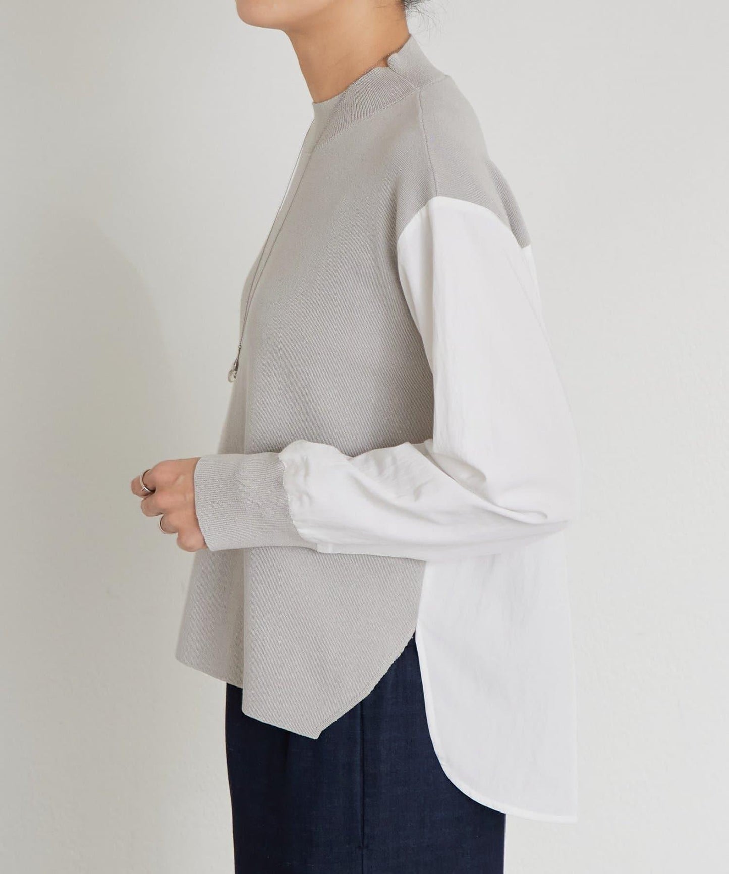 拼接針織條紋上衣