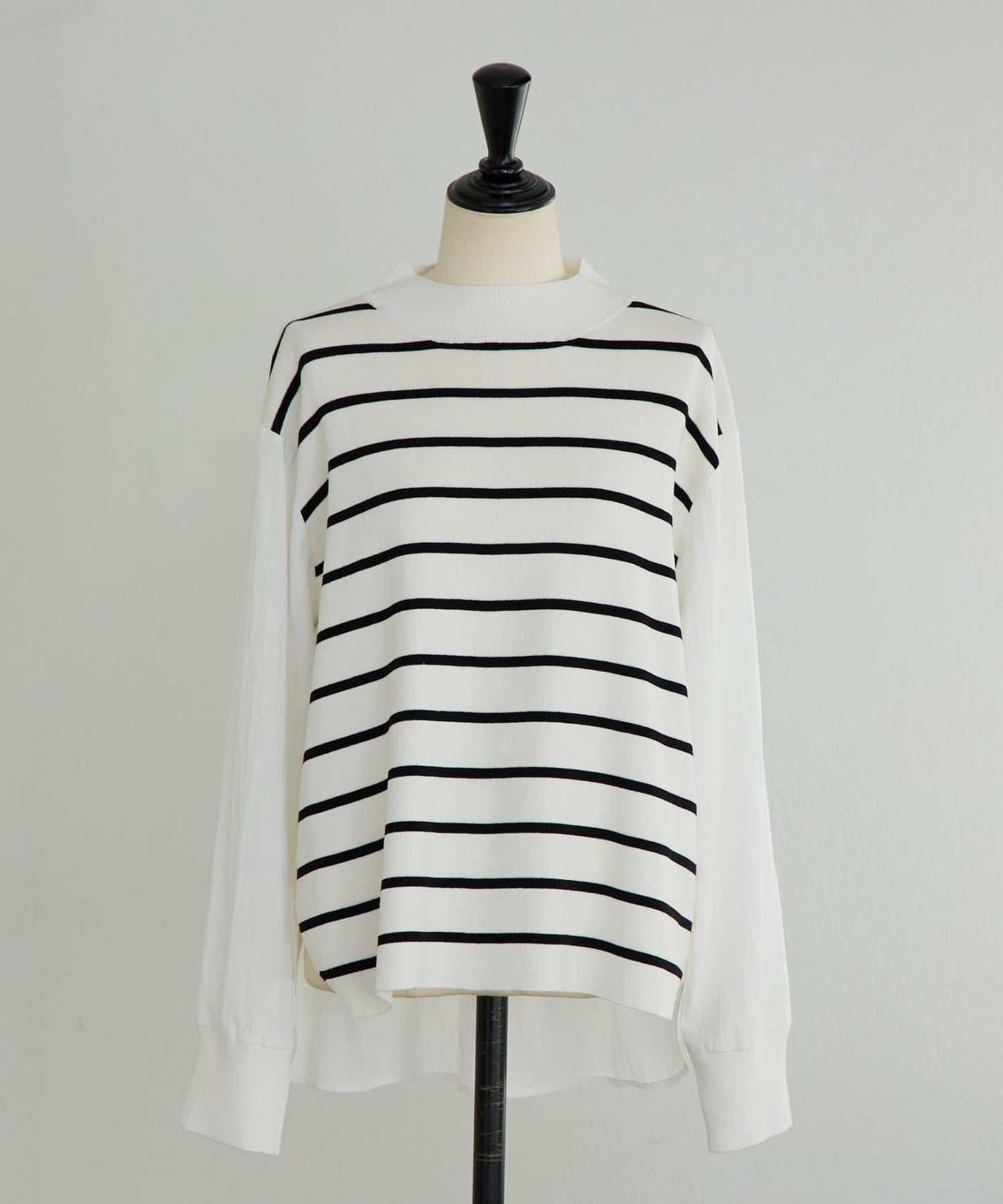 拼接針織條紋上衣