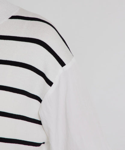 拼接針織條紋上衣