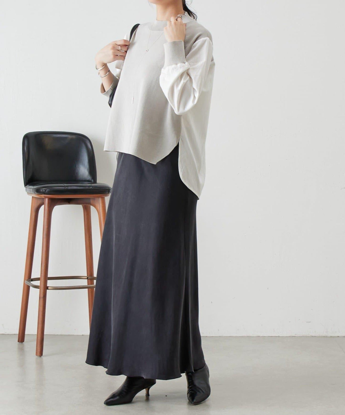 拼接針織條紋上衣