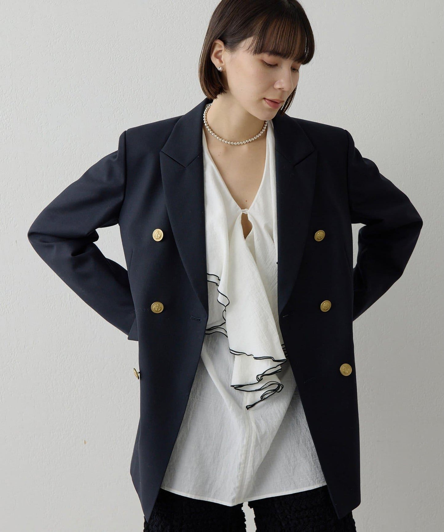 棉質荷葉邊襯衫