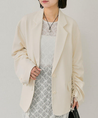 抽繩袖西裝外套