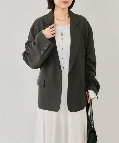 抽繩袖西裝外套